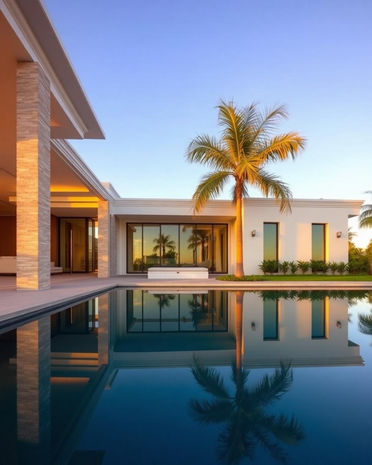 Sample imagery — pending real project photos: well-maintained South Florida residence with pool