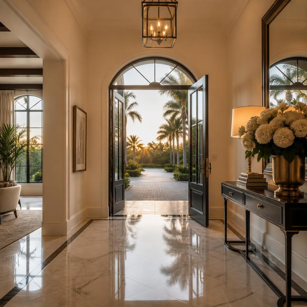 Sample imagery — private South Florida residence at golden hour, illustrative of estate support work.